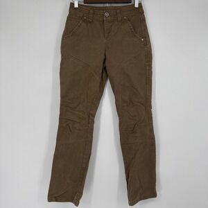 KUHL Ryder Pants Women 0 Regular Hiking Articulated Knee Outdoor Fade Wash Brown